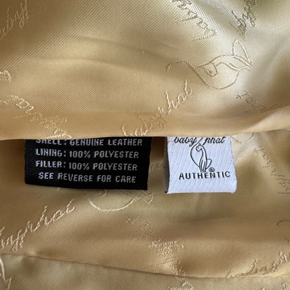 Quilted Black Leather Trench Coat Y2K Baby Phat long black jacket Kimora Lee - Picture 6 of 16